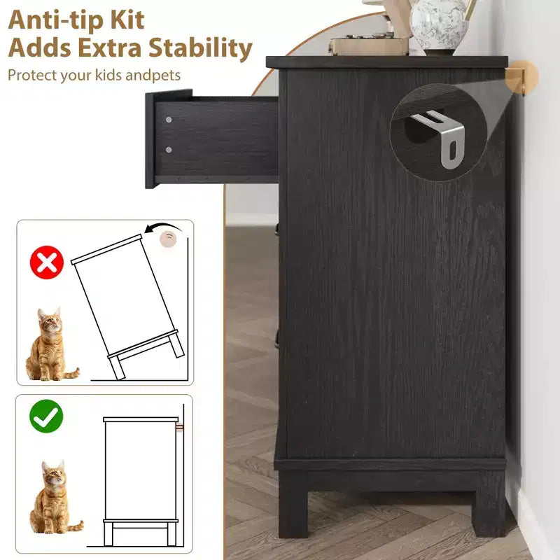 Cassettiera a 6 cassetti, mobile contenitore indipendente largo 120 cm per camera da letto, soggiorno, ingresso o armadio