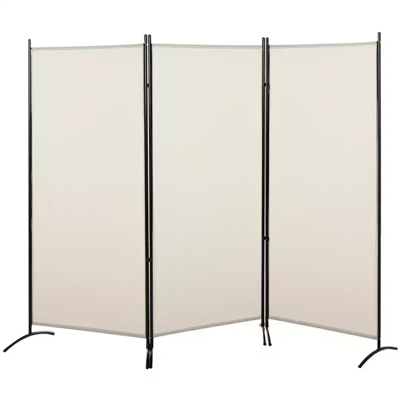 Divisorio autoportante a 3 pannelli, Paravento interno per casa, Beige, 99.5 x 71.75 x 19.75 pollici