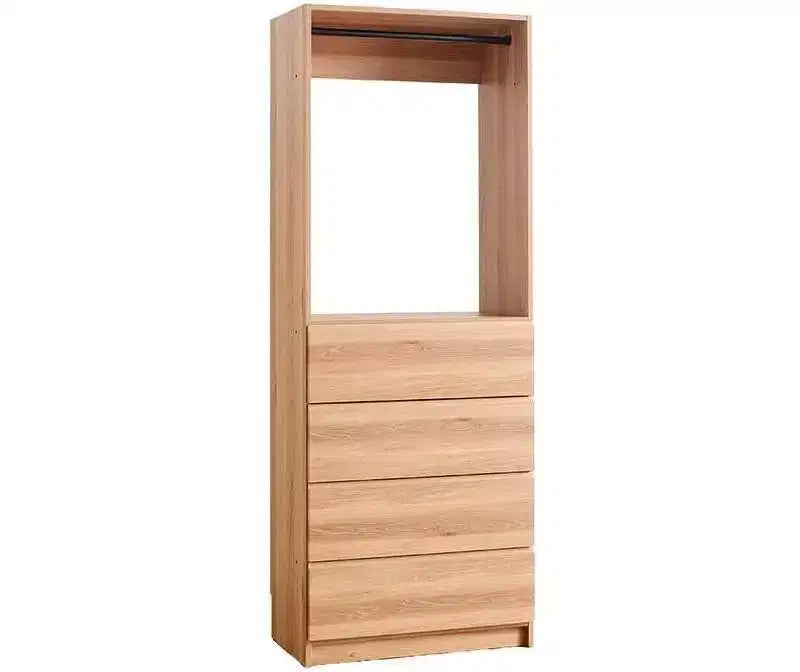 Sistema modulare per cabina armadio in legno da 81 cm con quattro cassetti