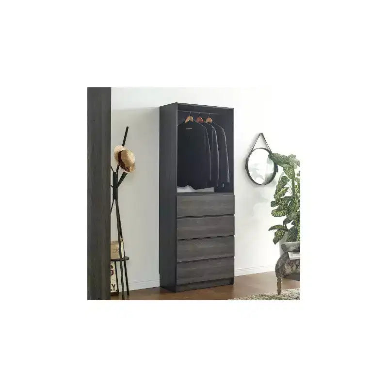 Sistema modulare per cabina armadio in legno da 81 cm con quattro cassetti