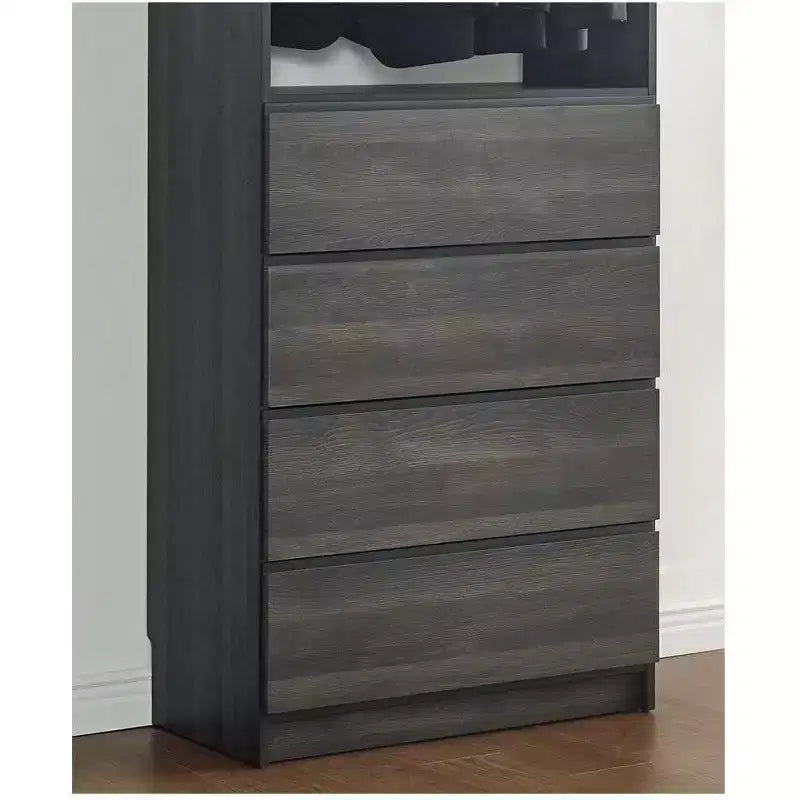 Sistema modulare per cabina armadio in legno da 81 cm con quattro cassetti