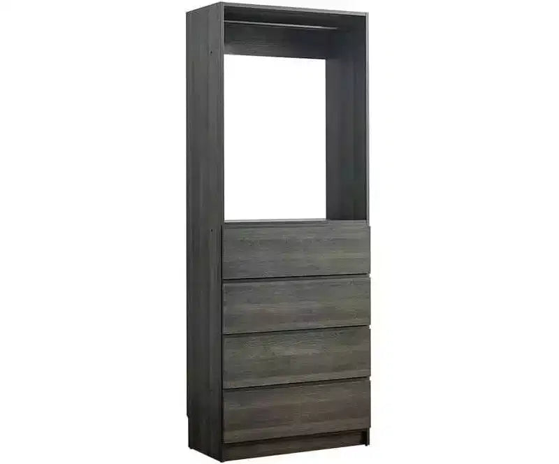 Sistema modulare per cabina armadio in legno da 81 cm con quattro cassetti