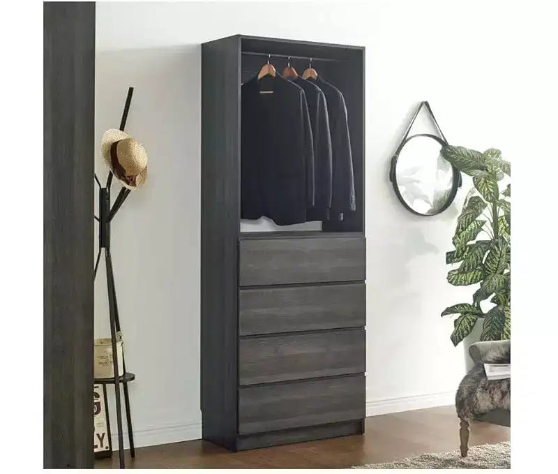 Sistema modulare per cabina armadio in legno da 81 cm con quattro cassetti