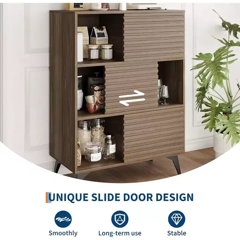 Mobile Contenitore a Tre Livelli in Legno, Organizzatore Durevole in Truciolato con Ripiani Multistrato, Design Compatto per Ufficio o Casa
