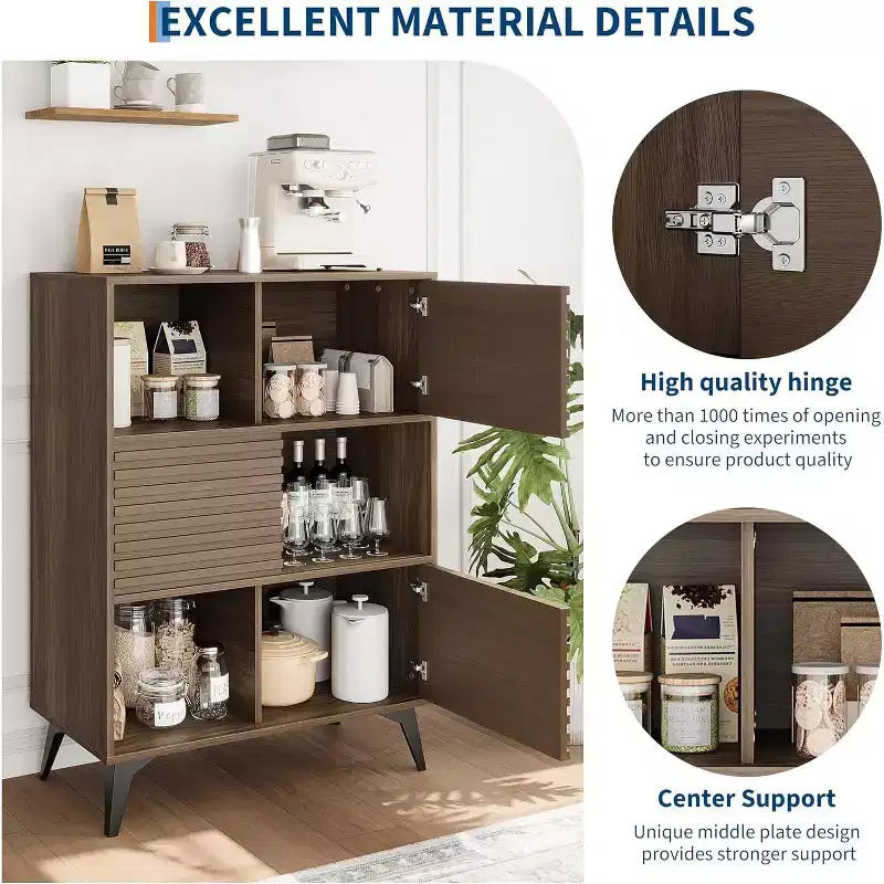 Mobile Contenitore a Tre Livelli in Legno, Organizzatore Durevole in Truciolato con Ripiani Multistrato, Design Compatto per Ufficio o Casa