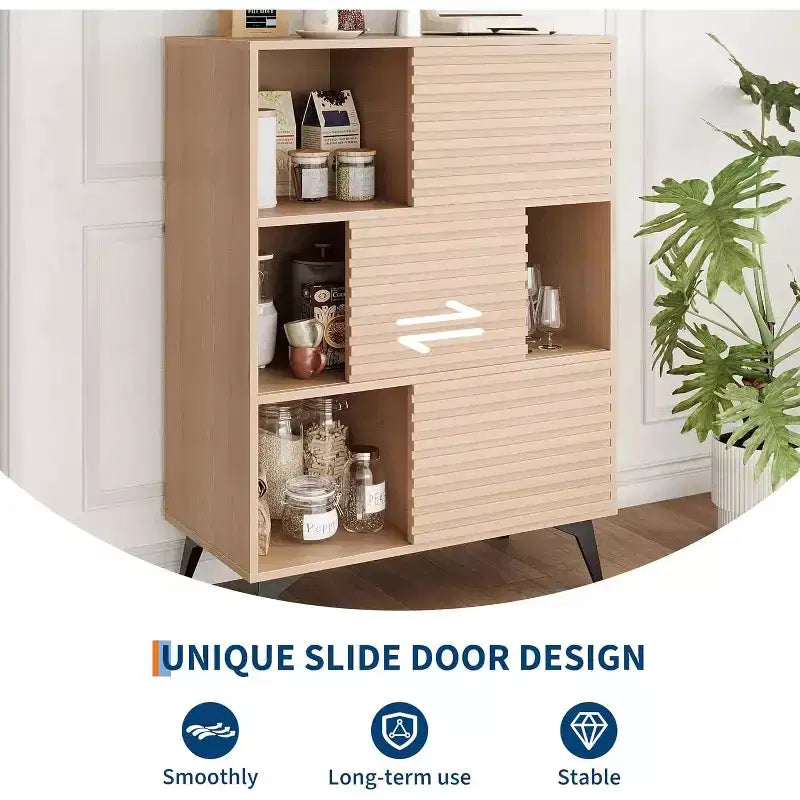 Mobile Contenitore a Tre Livelli in Legno, Organizzatore Durevole in Truciolato con Ripiani Multistrato, Design Compatto per Ufficio o Casa