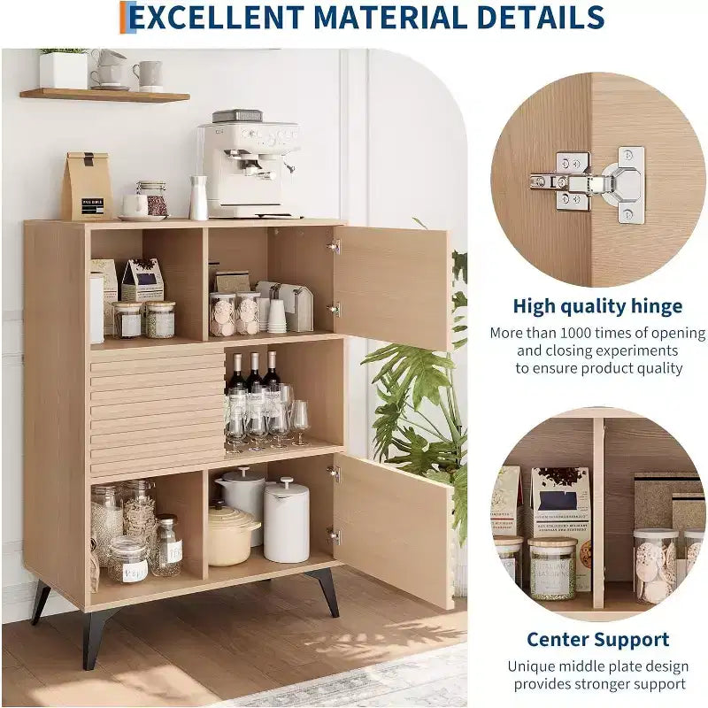 Mobile Contenitore a Tre Livelli in Legno, Organizzatore Durevole in Truciolato con Ripiani Multistrato, Design Compatto per Ufficio o Casa