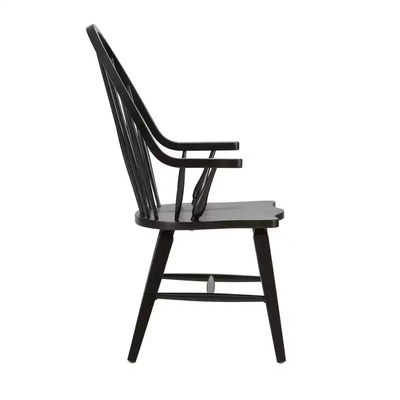 Liberty Furniture, Hearthstone Ridge Windsor Back Arm Chair - Nero Tabacco