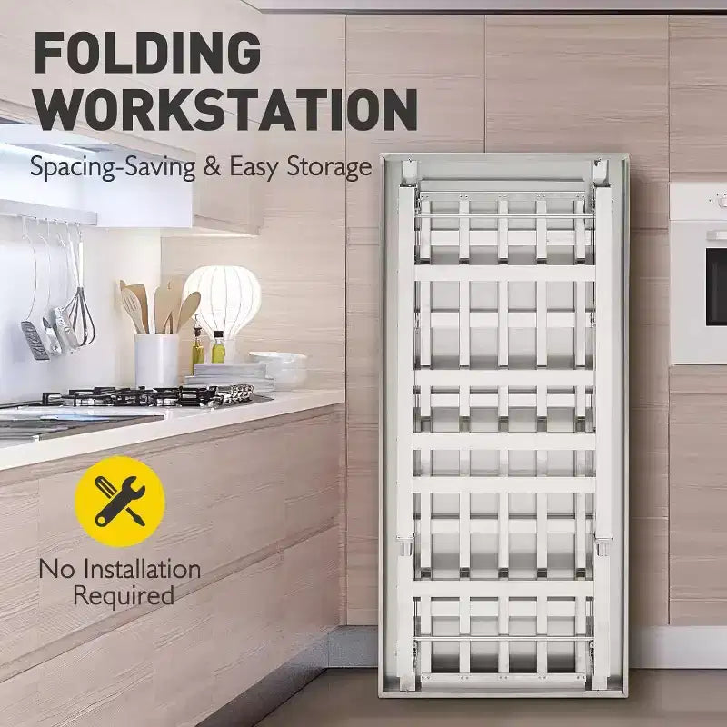 Tavolo da preparazione pieghevole in acciaio inox NSF da 60 pollici con ripiano inferiore regolabile per cucina e lavoro