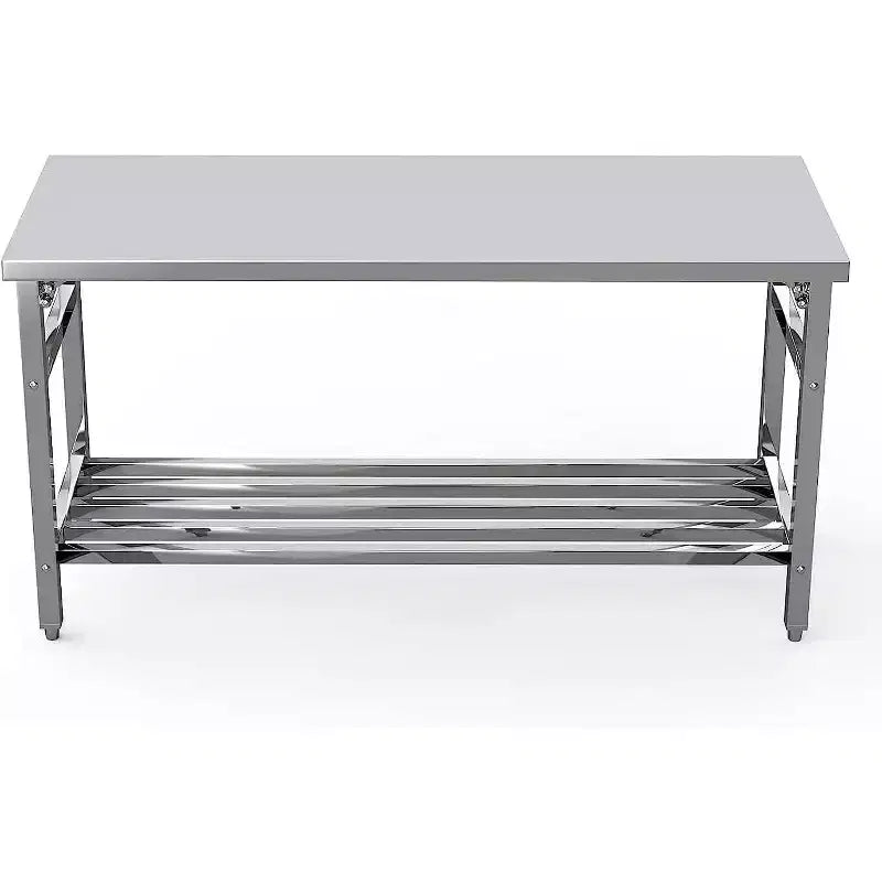 Tavolo da preparazione pieghevole in acciaio inox NSF da 60 pollici con ripiano inferiore regolabile per cucina e lavoro