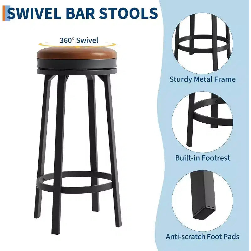 Set di 4 moderni sgabelli da bar girevoli