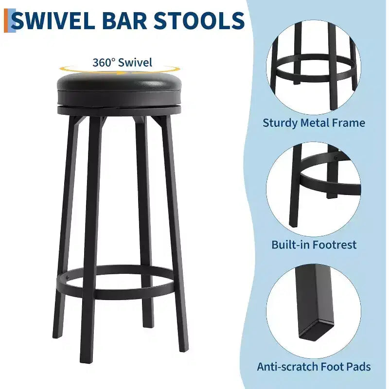 Set di 4 moderni sgabelli da bar girevoli