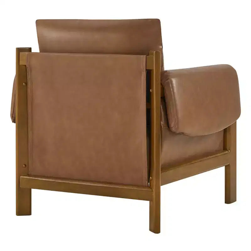 Poltrona d'accento imbottita Mid-Century con gambe in legno massello di Hevea, tessuto in lino, grigio tenue