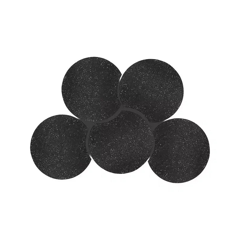 Tavolino da caffè in ferro con motivo terrazzo nero, design modulare impilabile per il soggiorno