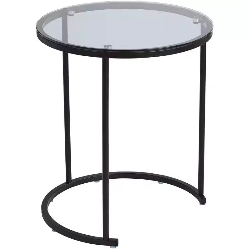 Tavolini decorativi Studio 55D Santa Maria in vetro, set da 2