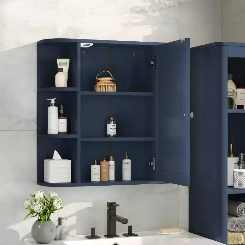 Christopher Knight Home Harrison, armadietto a specchio moderno in legno, da parete, per bagno, con ripiani a giorno