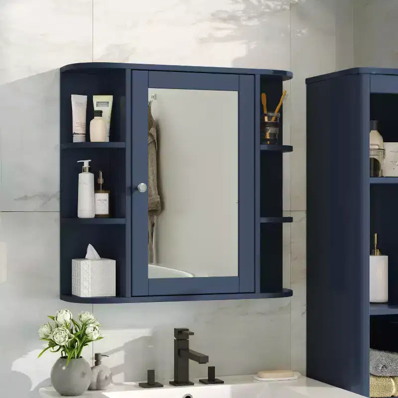 Christopher Knight Home Harrison, armadietto a specchio moderno in legno, da parete, per bagno, con ripiani a giorno