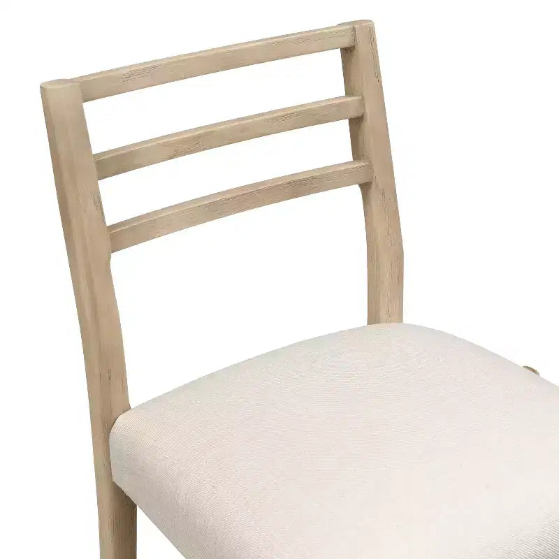 Set da pranzo da 3 pezzi in stile rustico ad altezza bancone, sedie imbottite in legno di gomma con tavolo scanalato