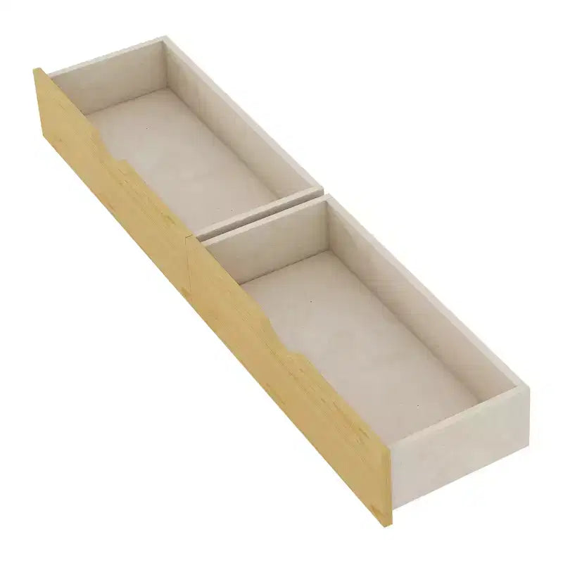 Letto a piattaforma in legno full-size per bambini, struttura letto a basso profilo con sponde di sicurezza per bambine e bambini, naturale