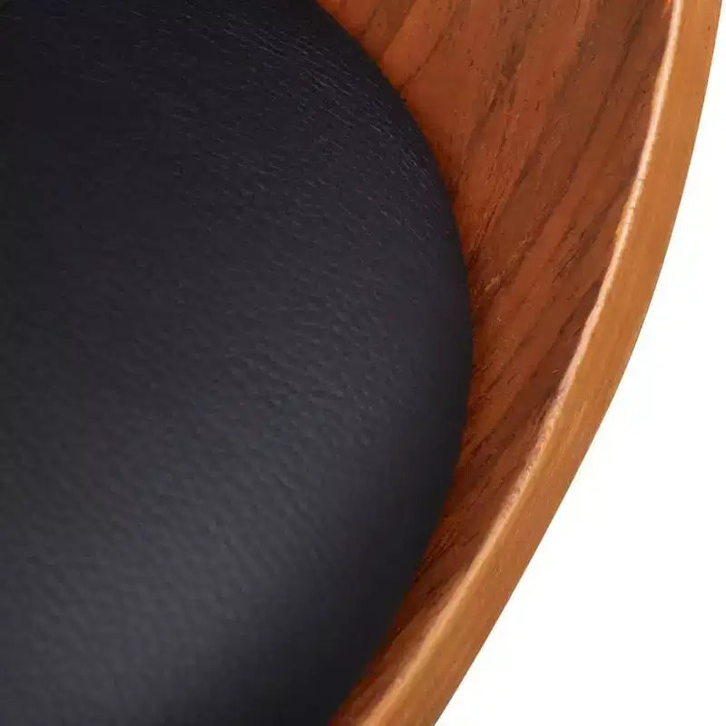 Sedia da pranzo con sedile in similpelle e struttura in legno – Nera e marrone
