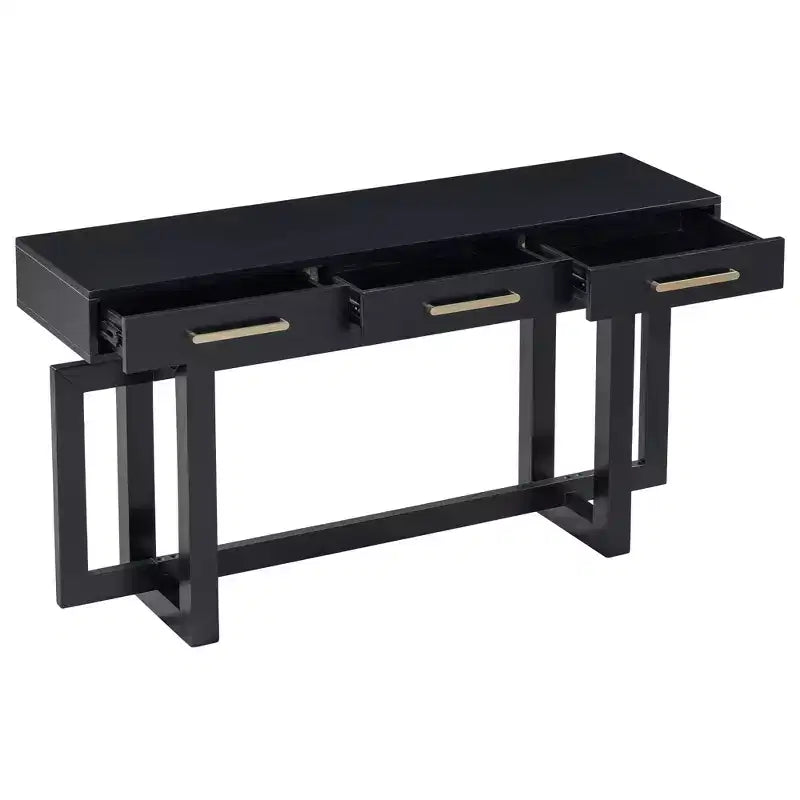 GDFStudio Allen Tavolino Consolle Elegante con Tre Cassetti, in Stile U