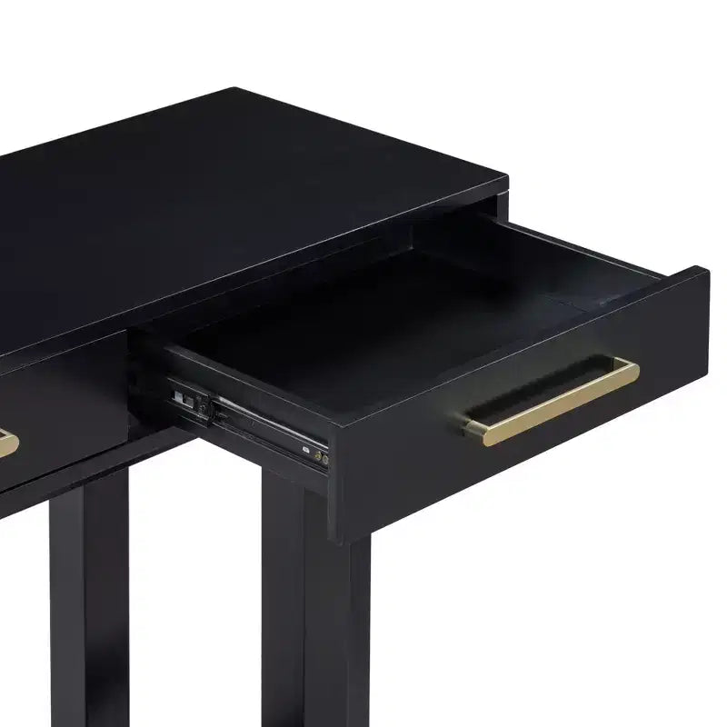 GDFStudio Allen Tavolino Consolle Elegante con Tre Cassetti, in Stile U