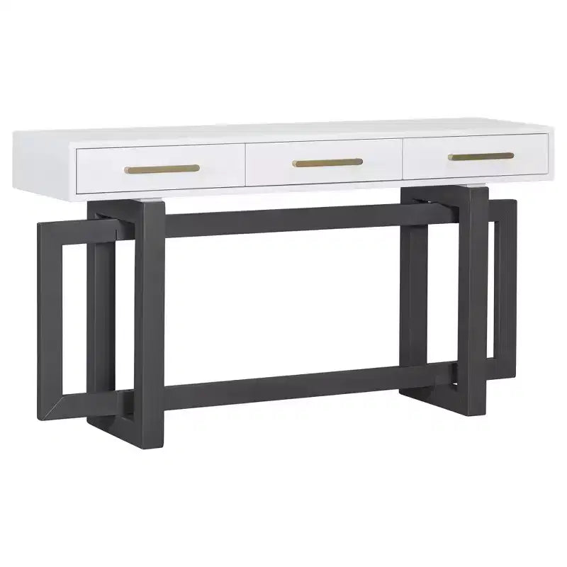 GDFStudio Allen Tavolino Consolle Elegante con Tre Cassetti, in Stile U