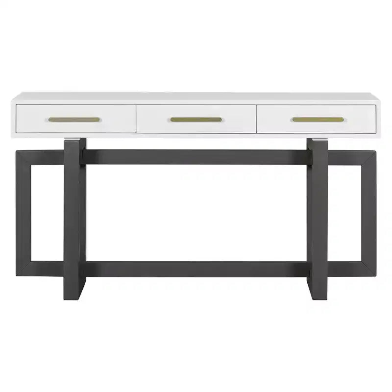GDFStudio Allen Tavolino Consolle Elegante con Tre Cassetti, in Stile U