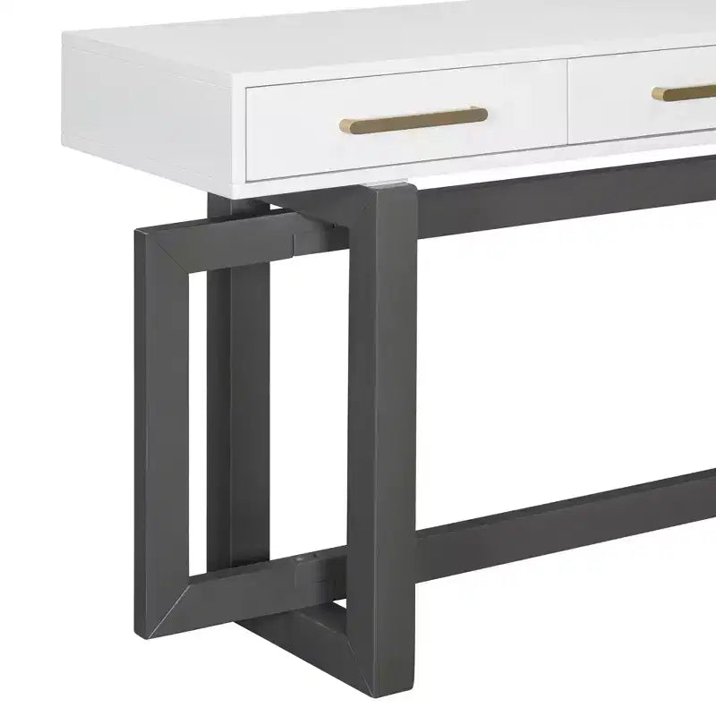 GDFStudio Allen Tavolino Consolle Elegante con Tre Cassetti, in Stile U