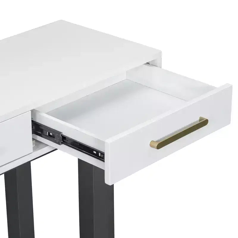 GDFStudio Allen Tavolino Consolle Elegante con Tre Cassetti, in Stile U