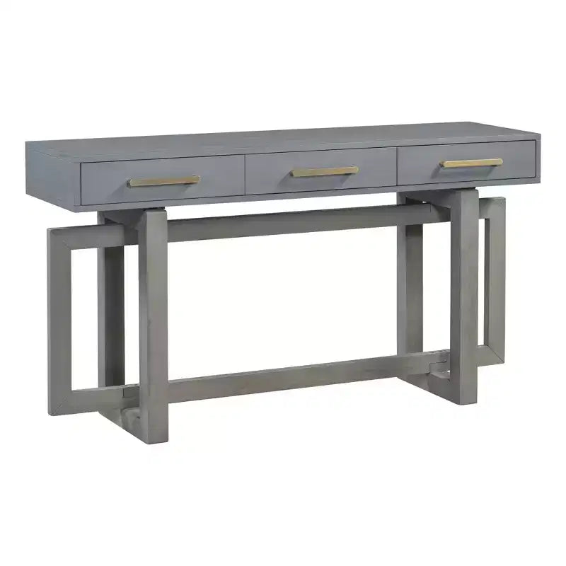 GDFStudio Allen Tavolino Consolle Elegante con Tre Cassetti, in Stile U