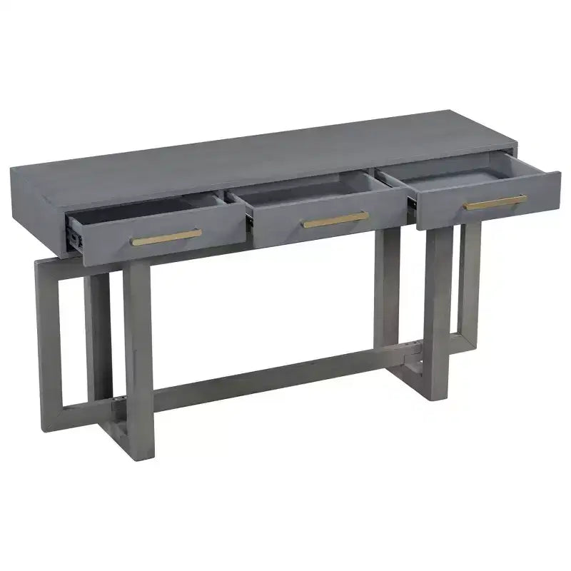 GDFStudio Allen Tavolino Consolle Elegante con Tre Cassetti, in Stile U