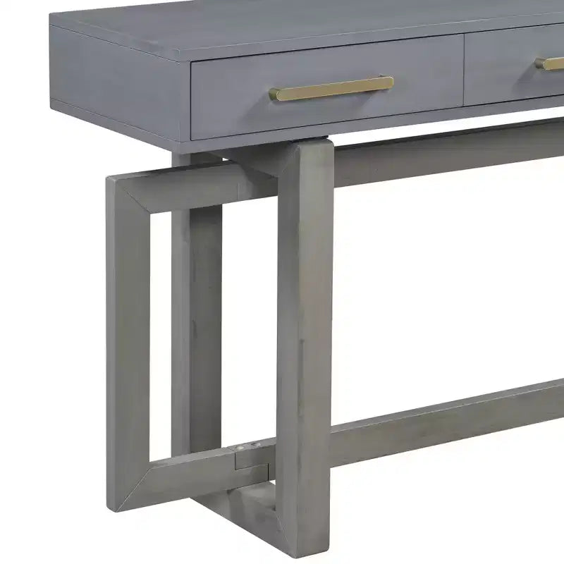 GDFStudio Allen Tavolino Consolle Elegante con Tre Cassetti, in Stile U