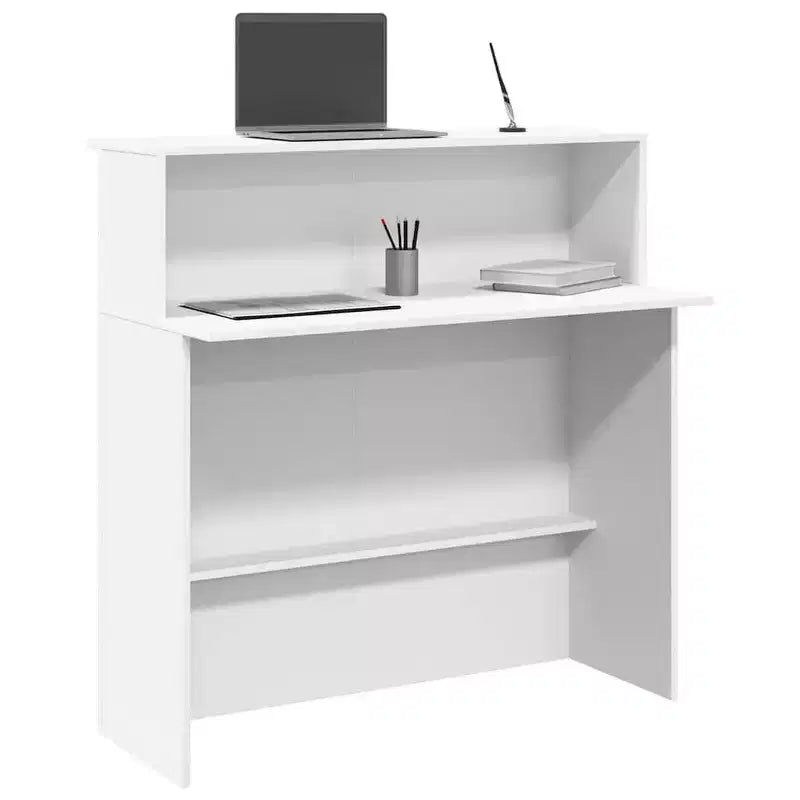 vidaXL Banco reception bianco in legno multistrato Banco reception standard