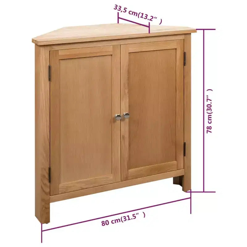 vidaXL Mobile angolare marrone in legno massello di quercia e MDF con impiallacciatura di quercia