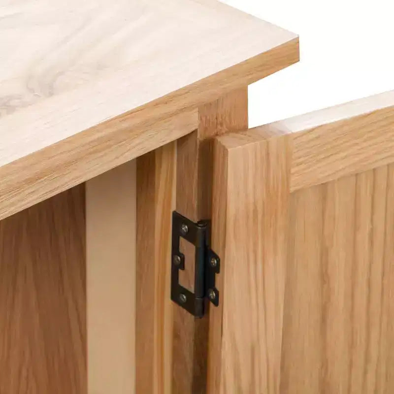 vidaXL Mobile angolare marrone in legno massello di quercia e MDF con impiallacciatura di quercia
