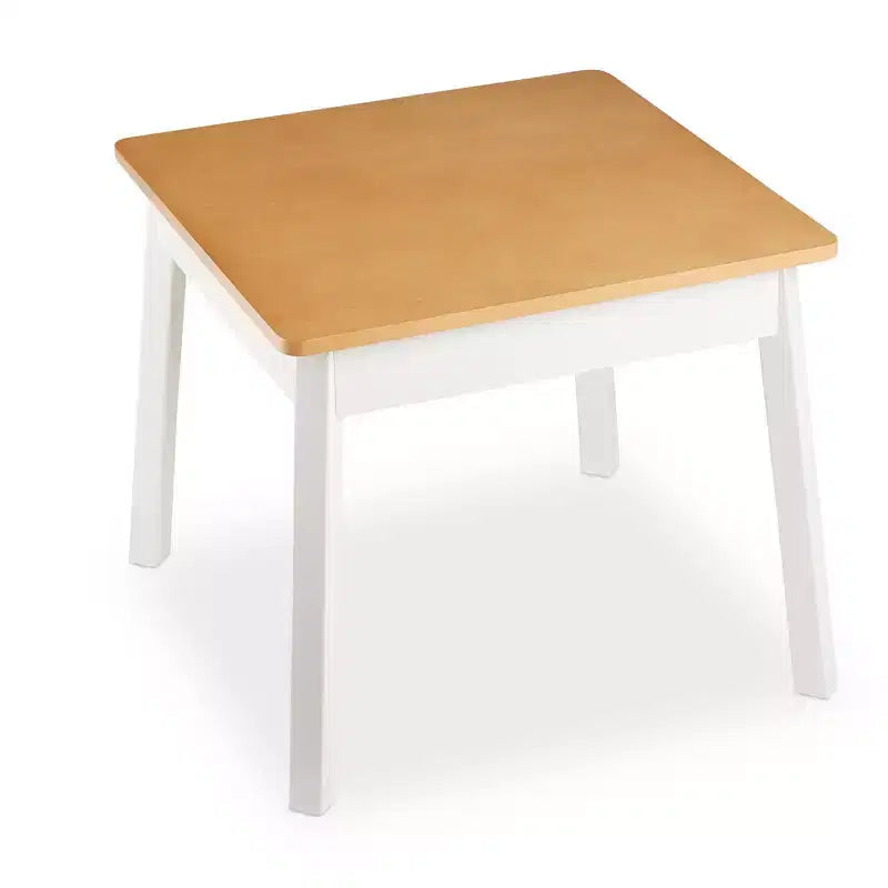 Melissa & Doug Tavolo Quadrato in Legno – Mobile per Bambini per Sala Giochi (Naturale/Bianco)